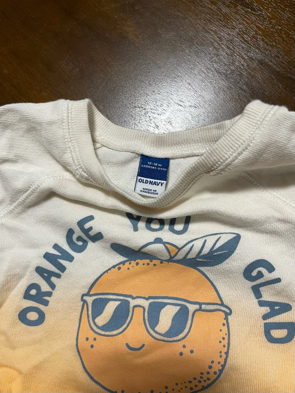 Old Navy White and Orange Ombre Kids Pajama Set with Playful Orange Graphic